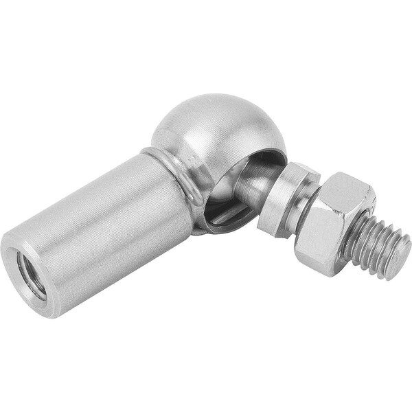Angle Joint DIN71802 Right-Hand Thread, M05, Form:Cs W Retaining Clip, Stainless Steel 1.4305 Bright